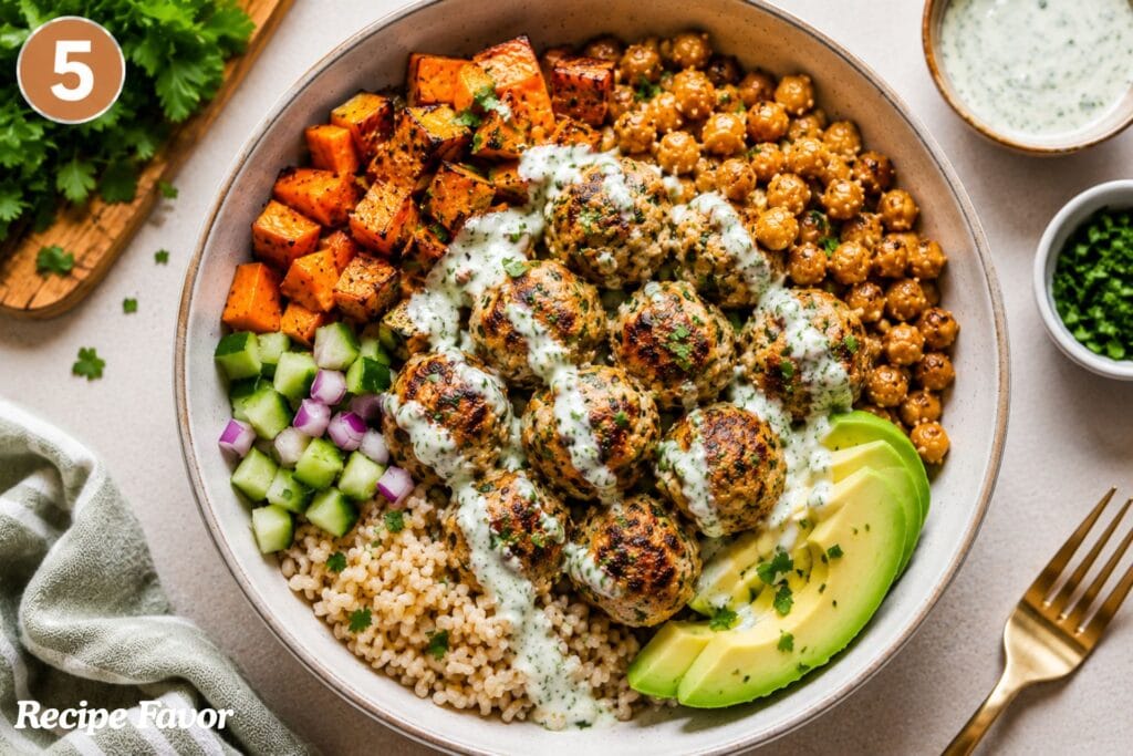 Herby Chicken Meatball Bowl Recipe for Healthy Dinners
