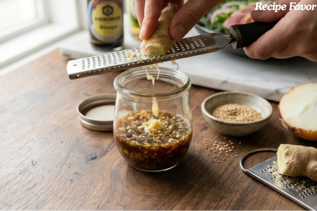 Japanese Wafu Dressing Recipe (Ginger & Sesame)