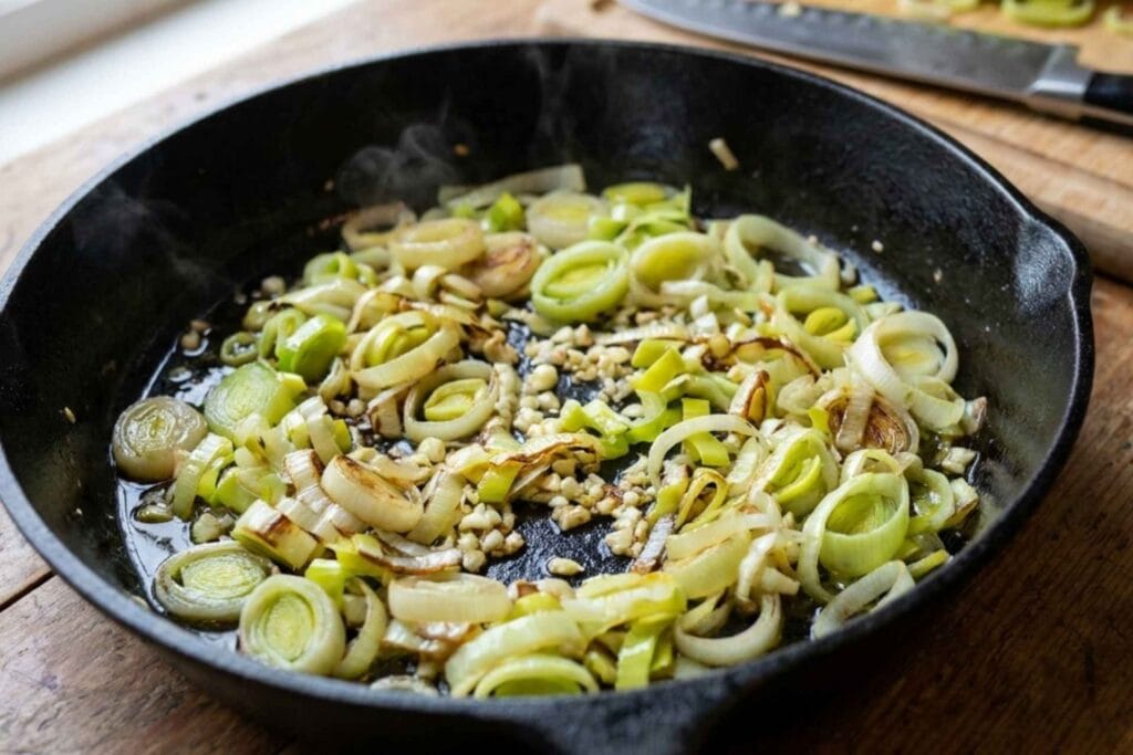 Crispy Sausage Potato Leek Dijon Mustard Hash Recipe
