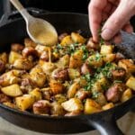 Crispy Sausage Potato Leek Dijon Mustard Hash Recipe