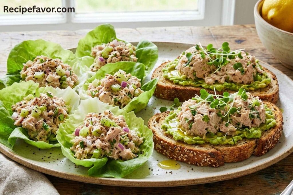Best Healthy Tuna Salad Recipe: garnishing